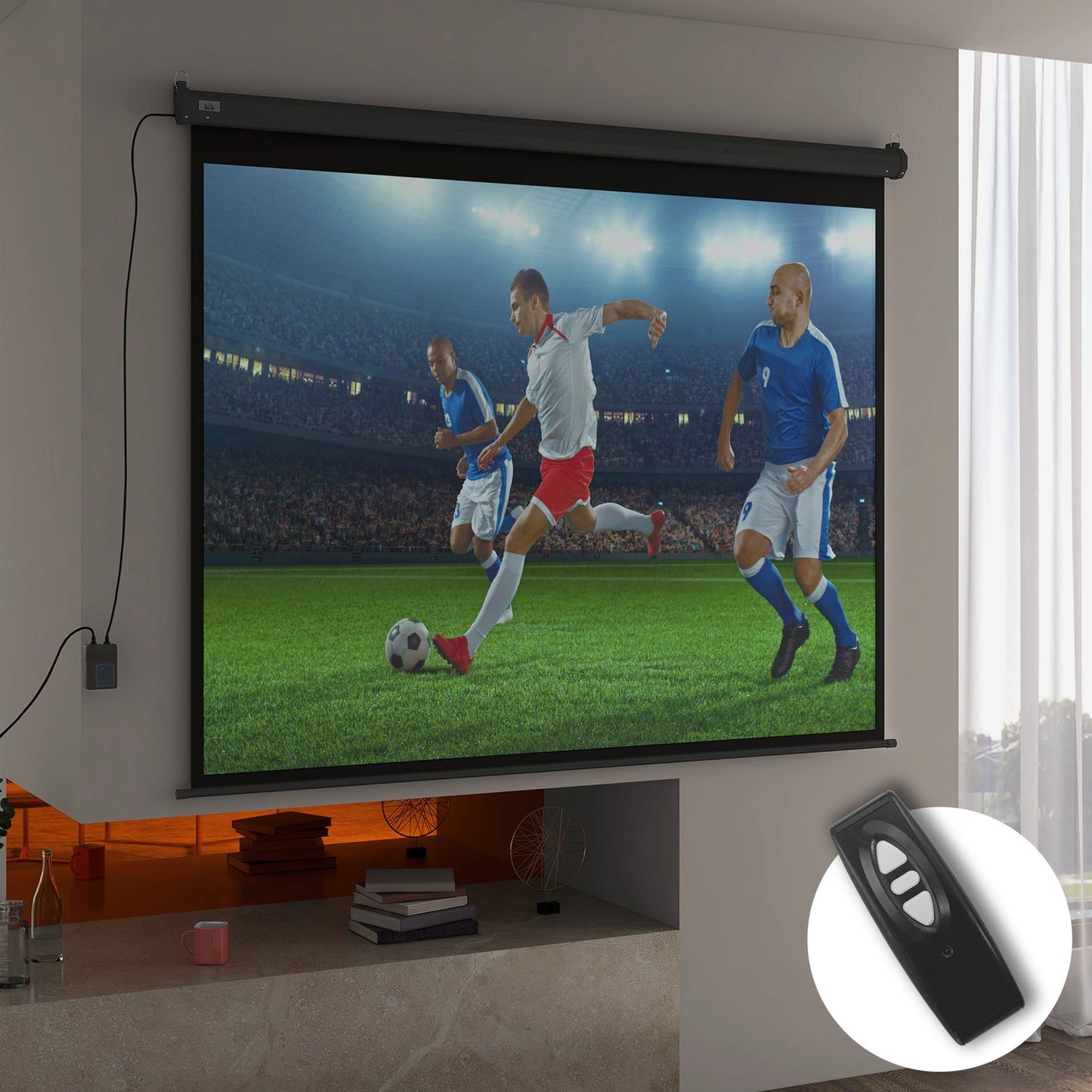 100-Inch Projector Screen, 4:3, 203x152 cm, Black