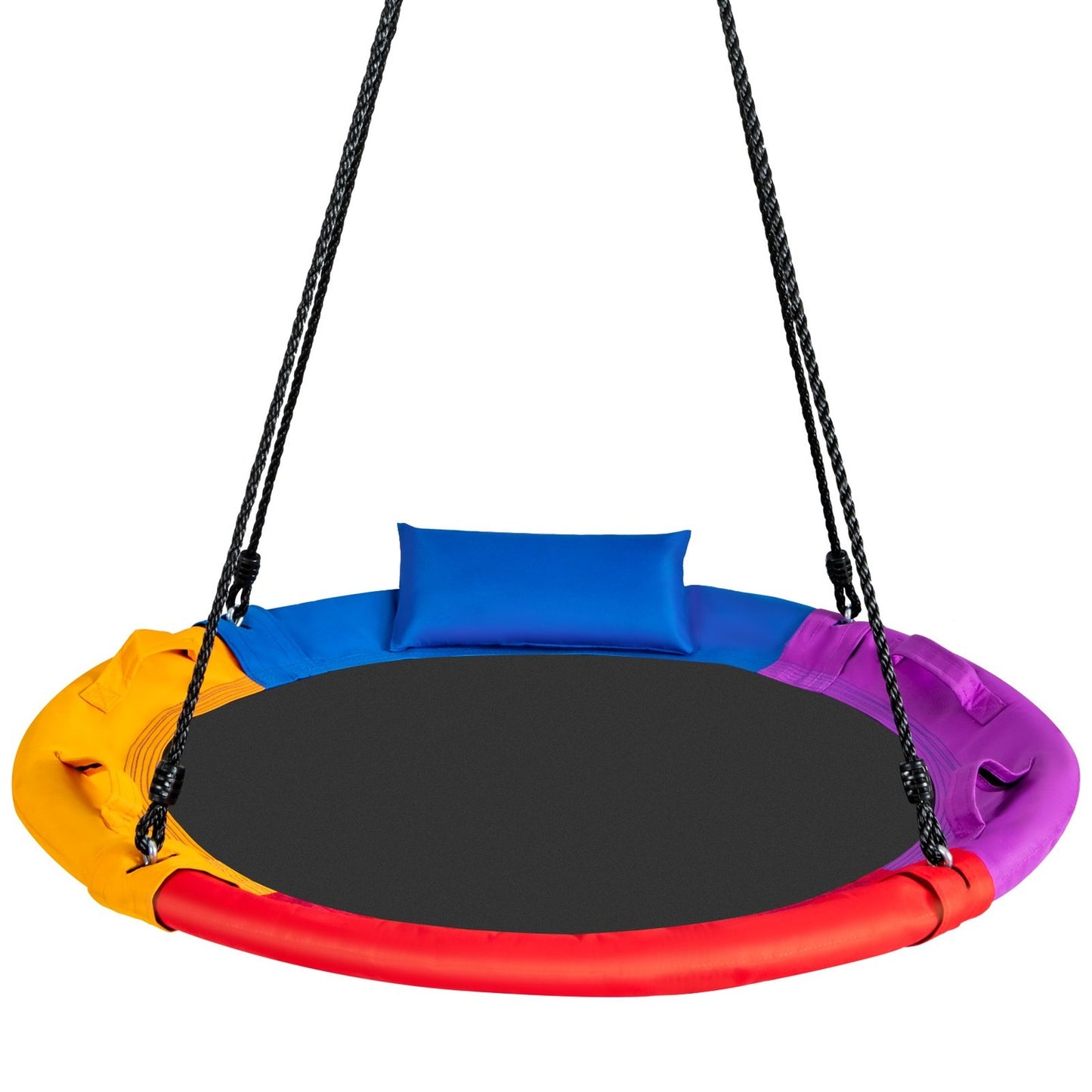 Ø100 cm swing with 100 - 180 cm adjustable rope saucer tree swing colorful