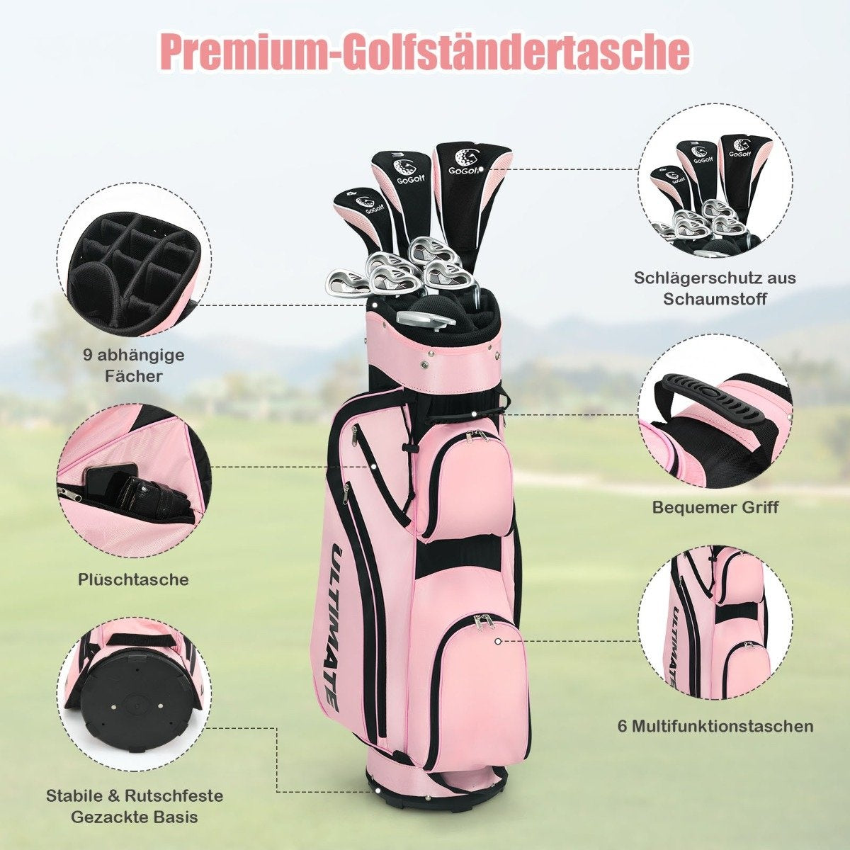10 Piece Complete Golf Set Golf Club Set for Women Perfect Golf Gift Pink