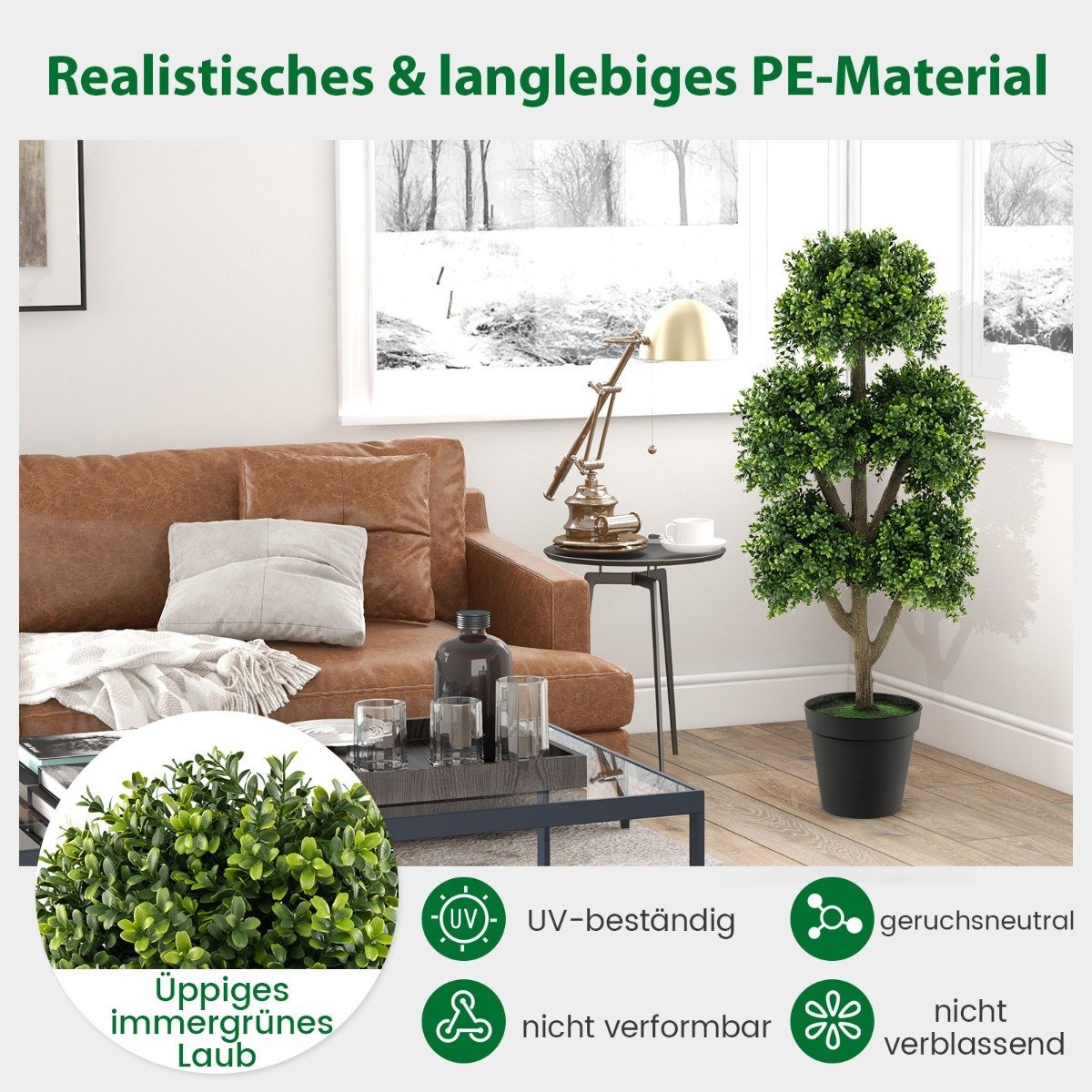 115 cm artificial boxwood in a pot with 5 balls artificial plant decorative plant ball tree