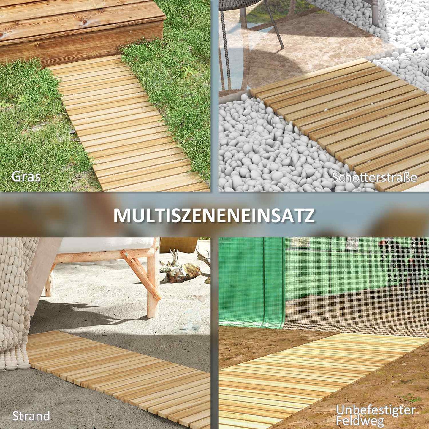 120 Cm Decorative wooden garden path - weatherproof spruce