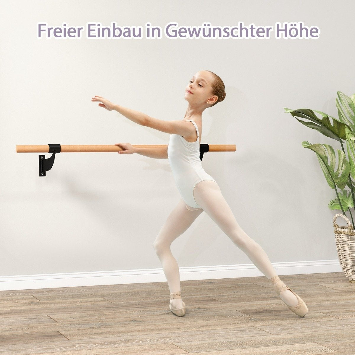 120cm Long Dance Bar Wall Mounted Ballet Bar Ballet Equipment Fixed Height Fitness Bar