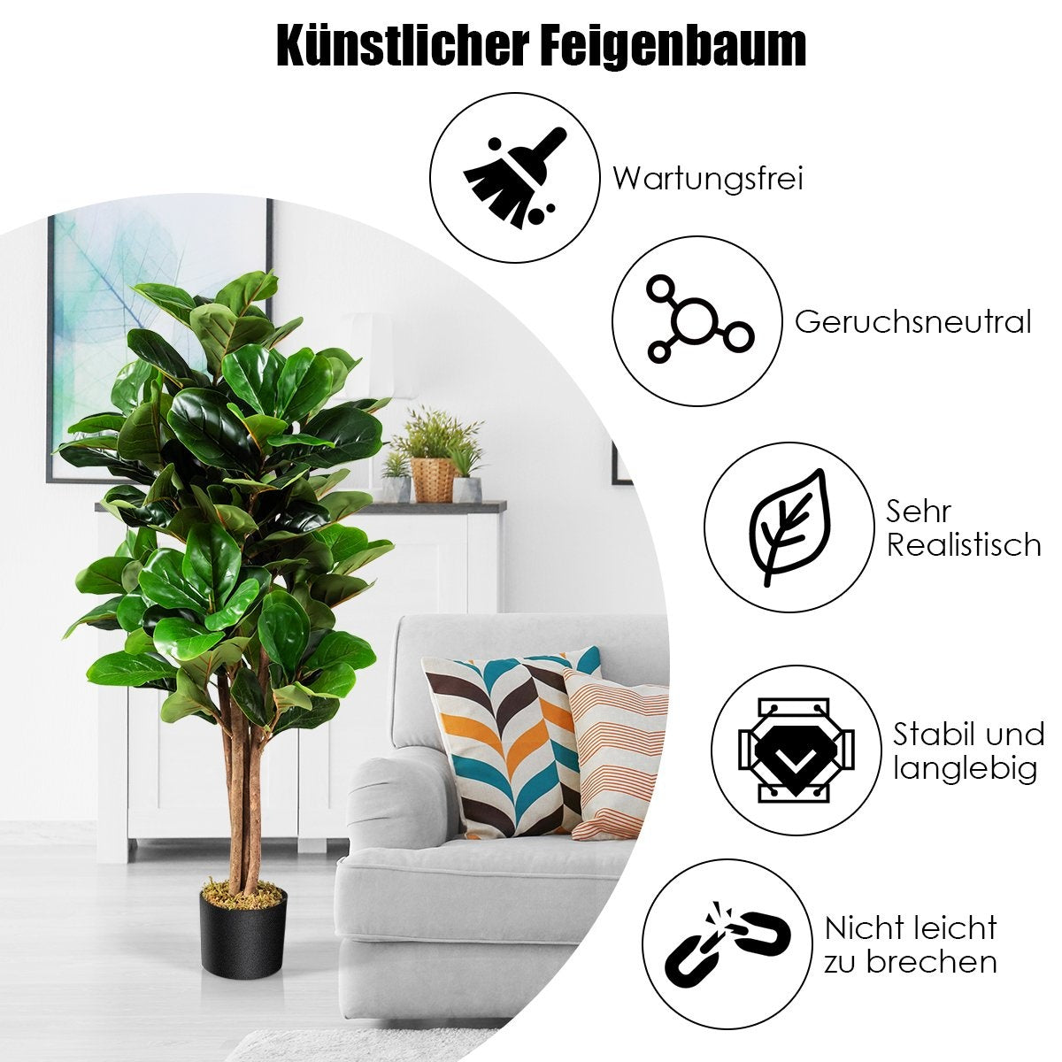 120 cm artificial fig tree artificial plant decoration with flower pot