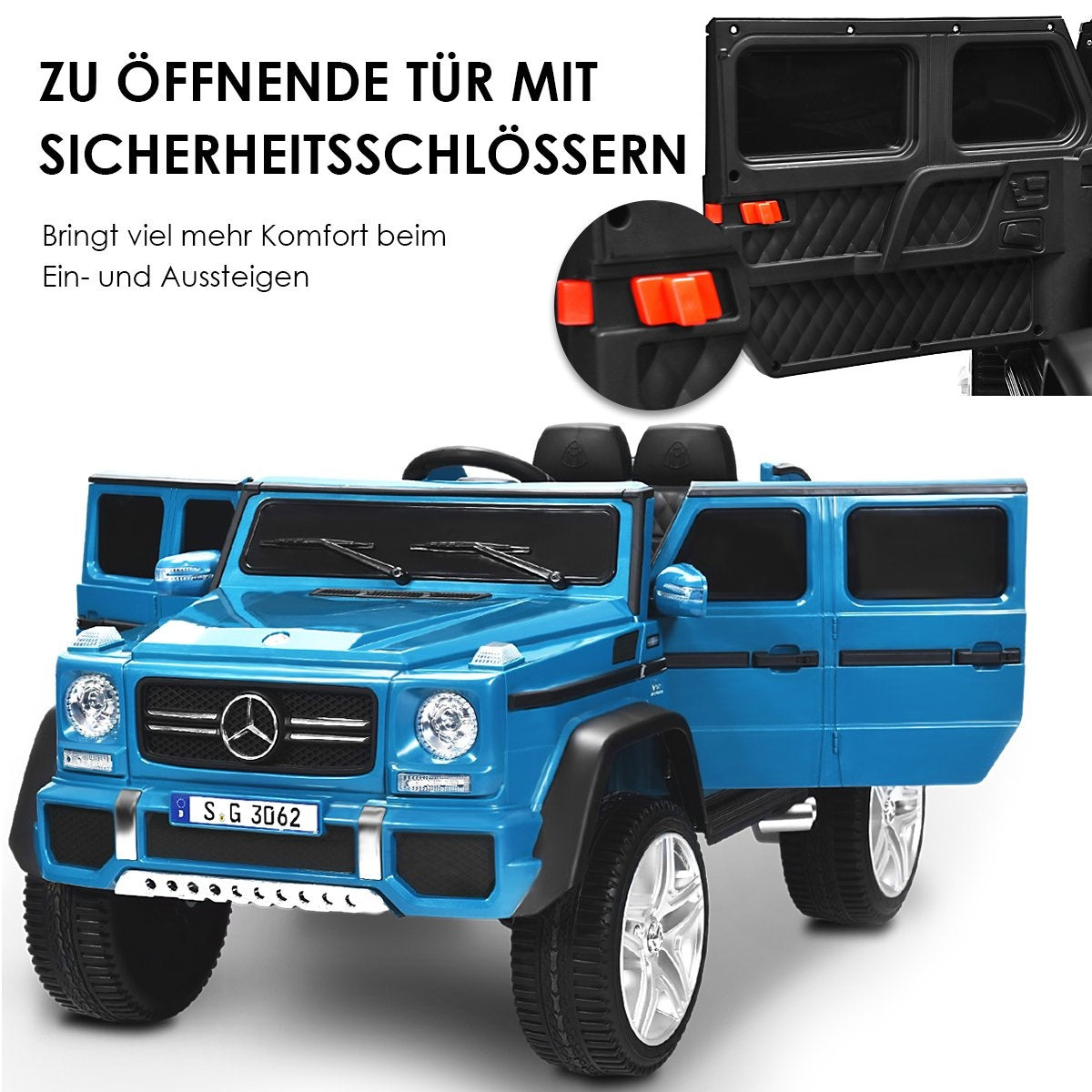 12 V Licensed Mercedes-Benz Maybach Battery Powered Jeep with Suspension 115 x 67 x 57 cm Blue