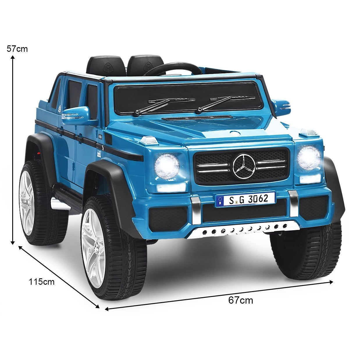 12 V Licensed Mercedes-Benz Maybach Battery Powered Jeep with Suspension 115 x 67 x 57 cm Blue