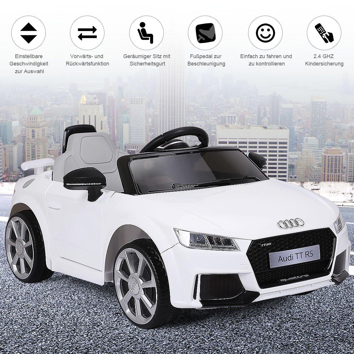 12V children's car with 2 motors and MP3 and music 104 x 63.5 x 45.5 cm white