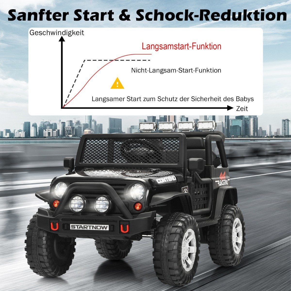 12V children's electric car with remote control & Light & Music Electric Children's Vehicle Black