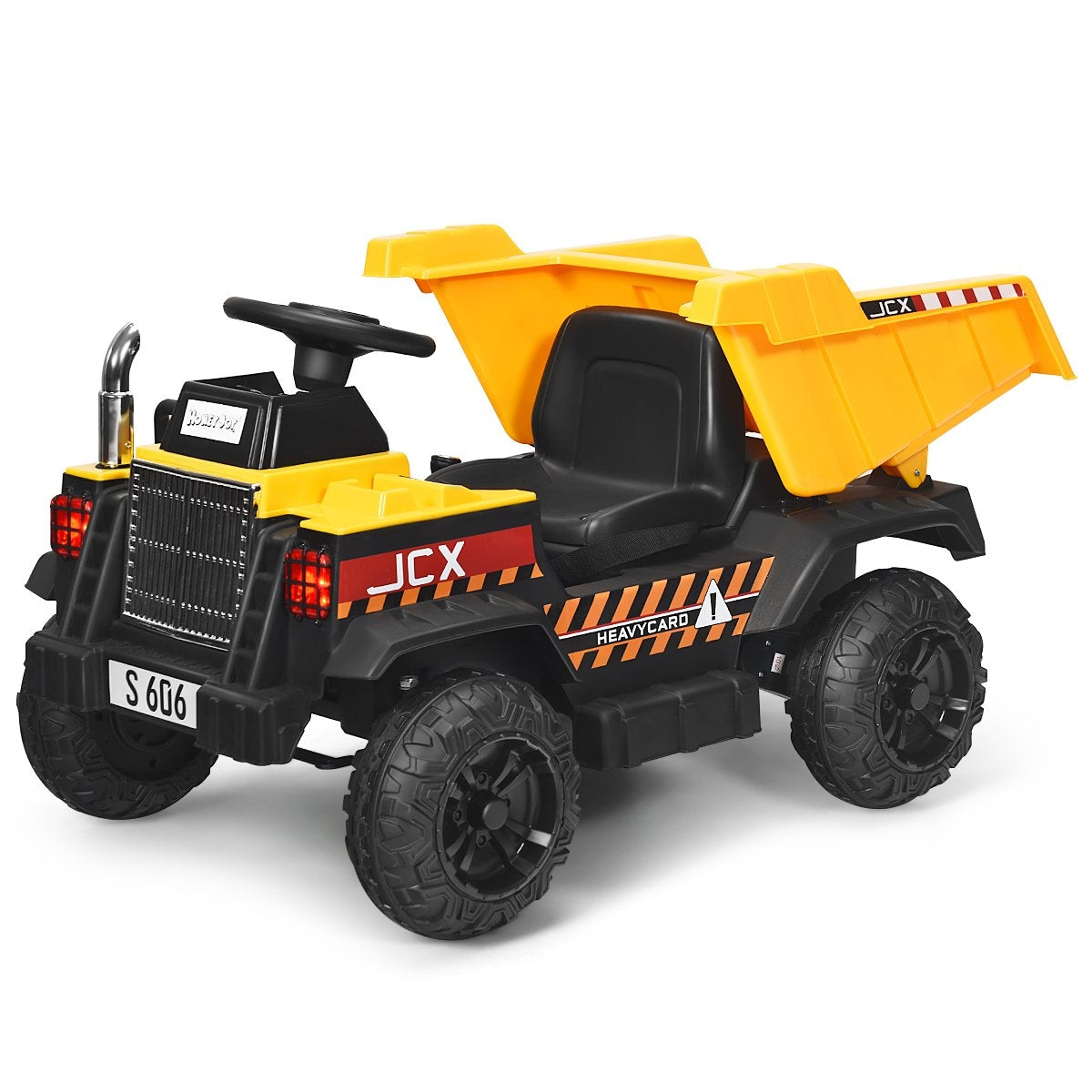 12V children's tractor with electric rear shovel & remote control & lights + music + radio for children aged 3 and over
