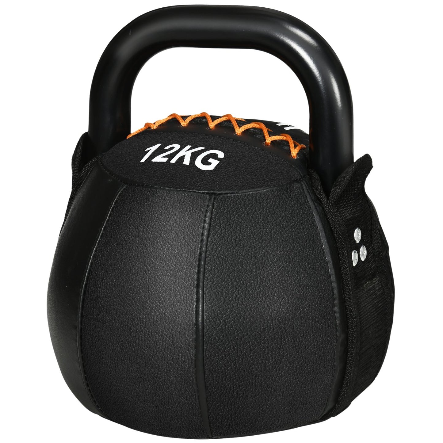 12 kg Kettlebell with steel handle - black, floor safe