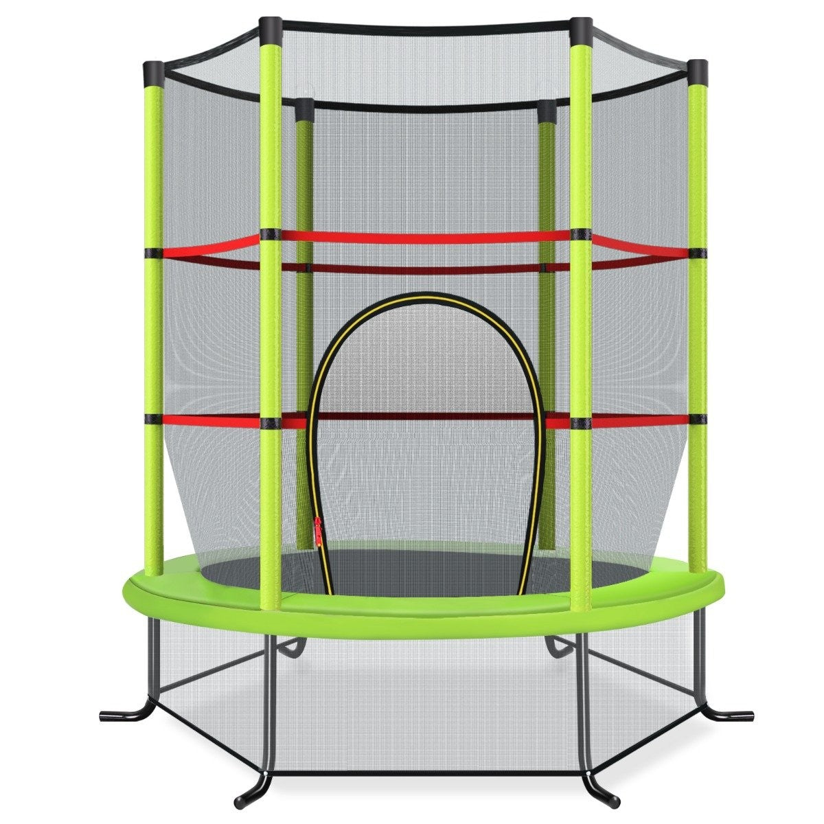 Ø140cm garden trampoline with safety net trampoline can hold up to 135KG for children aged 3 and over green