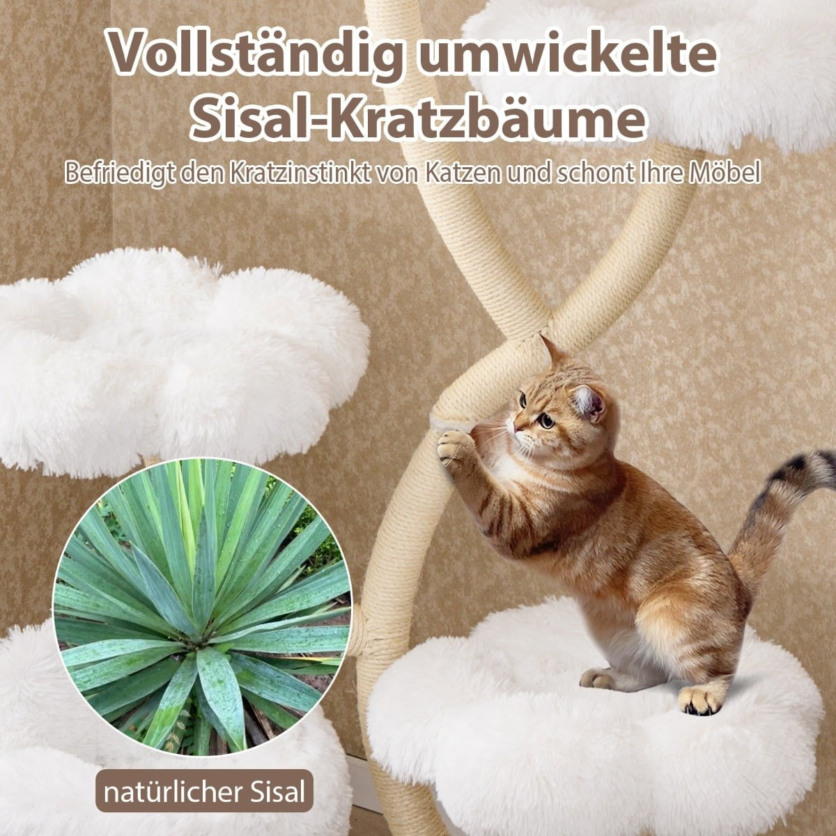 165cm Cat Tree with Sisal Posts & Cozy Hideaway