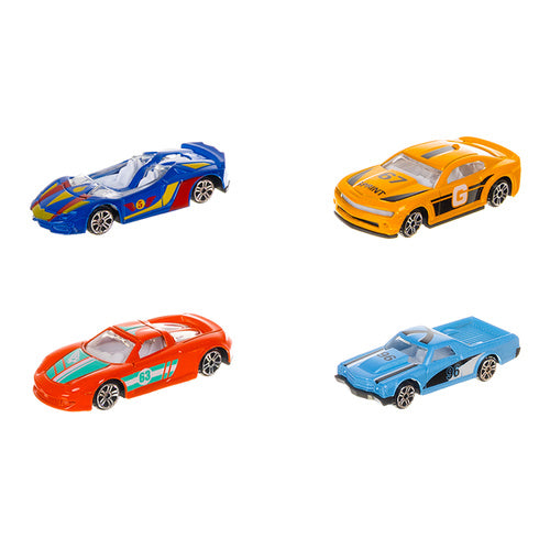 16-Piece Colorful Metal Spring Cars Set for Kids