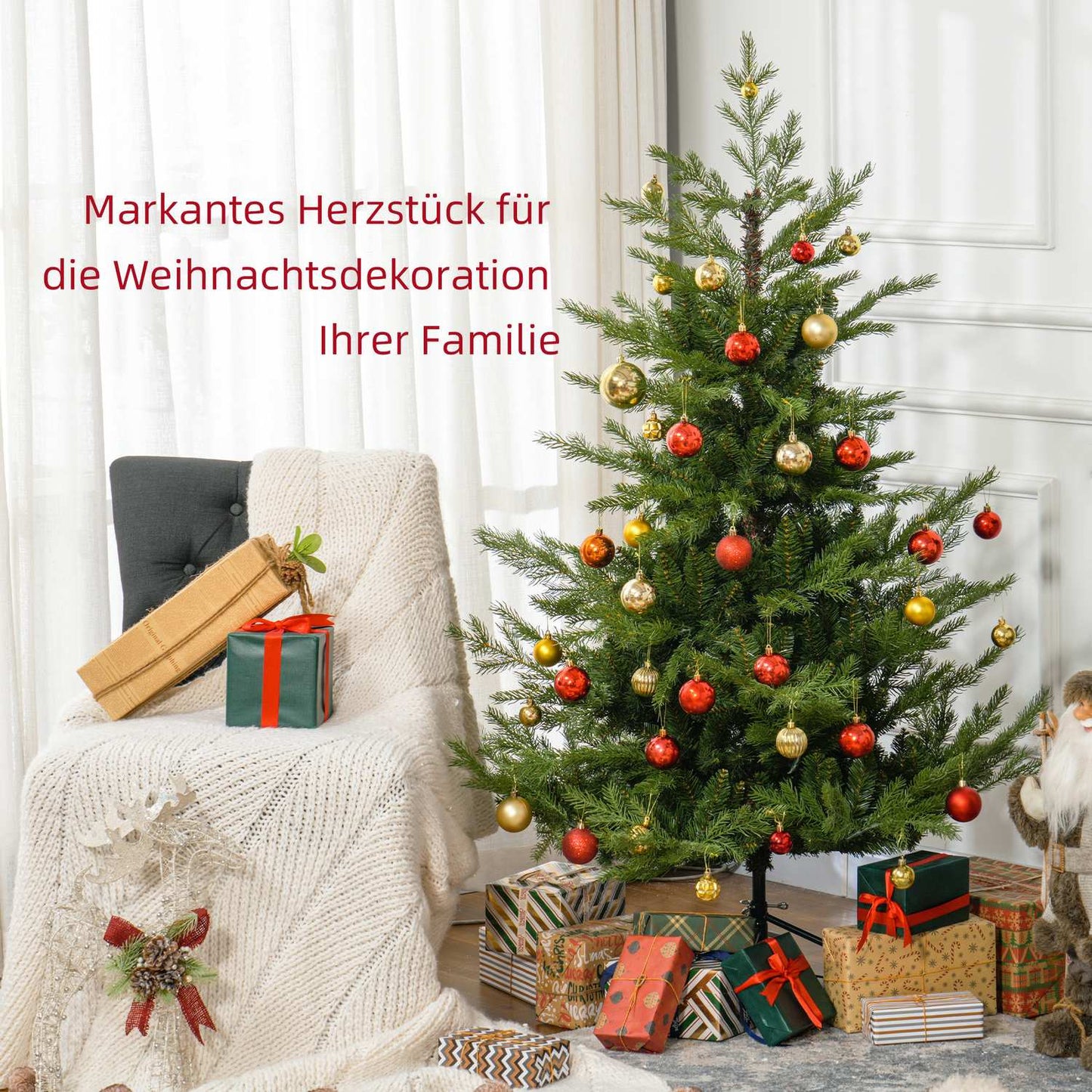 180 cm lifelike artificial Christmas tree, dense branches