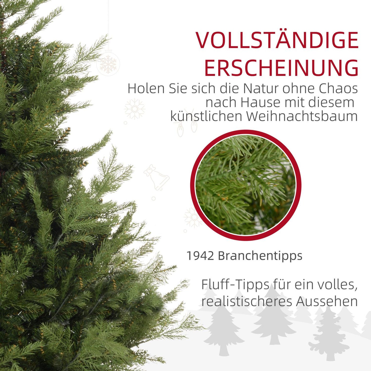 180 cm lifelike artificial Christmas tree, dense branches