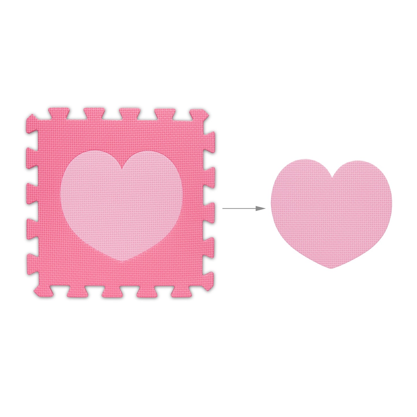 18-piece puzzle mat heart