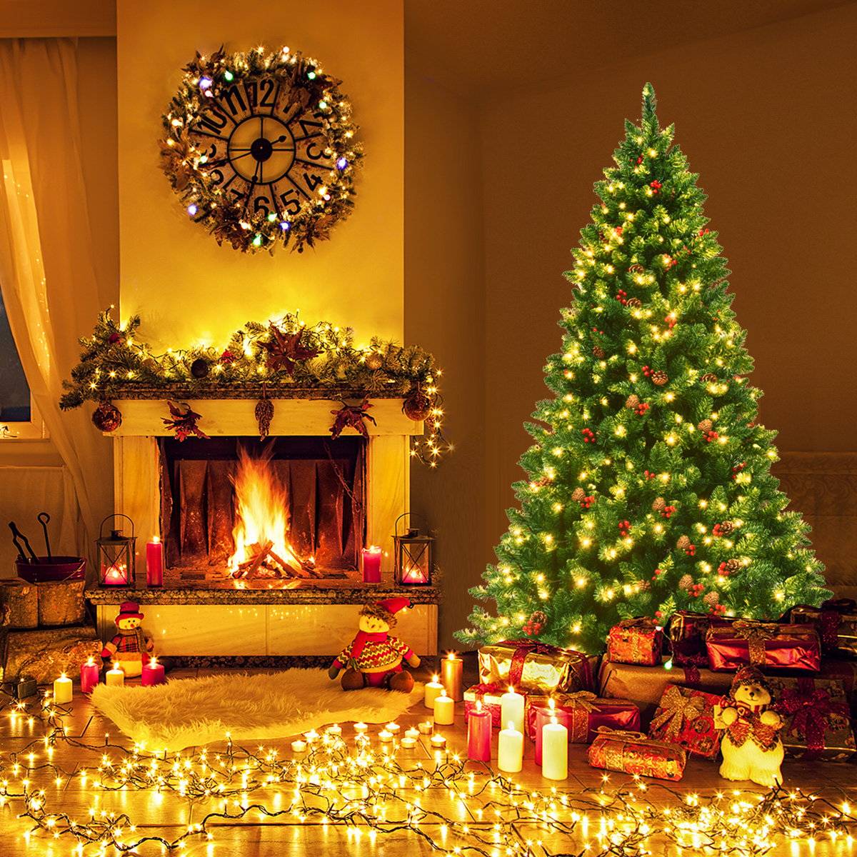 200cm artificial Christmas tree Christmas tree with 1100 branches & premium artificial tree green