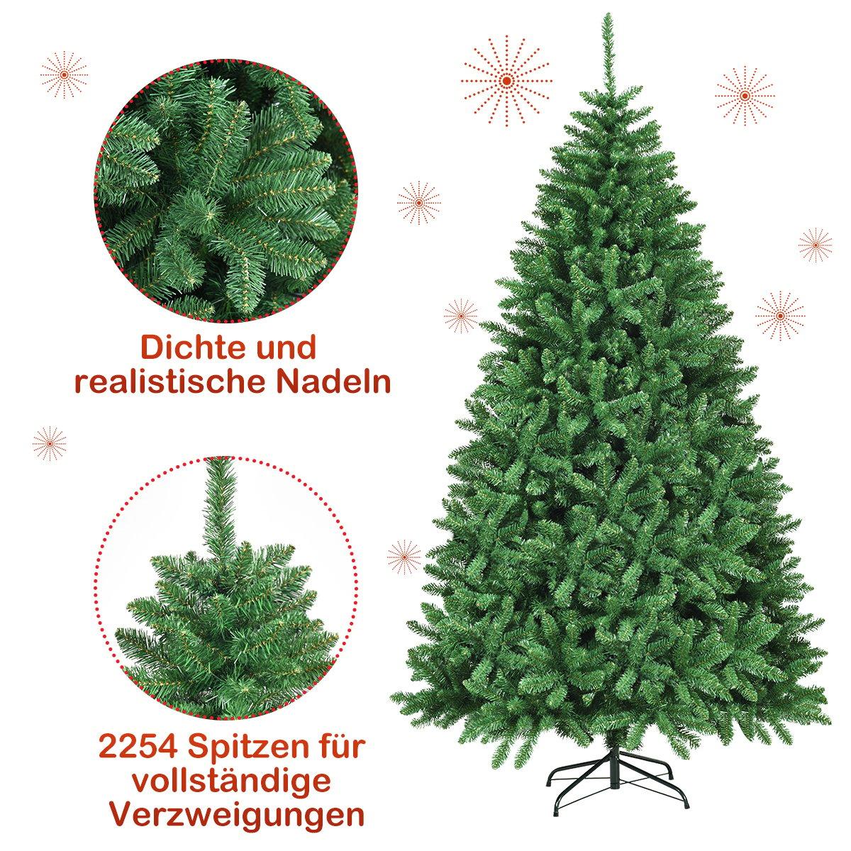 225 cm Artificial Christmas Tree with Metal Stand Artificial Tree Christmas Green