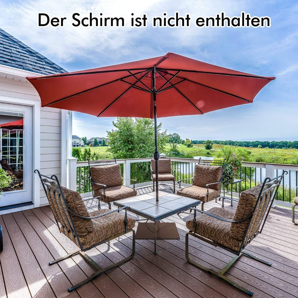 22.5 kg heavy parasol base square umbrella base on wheels for outdoor use brown