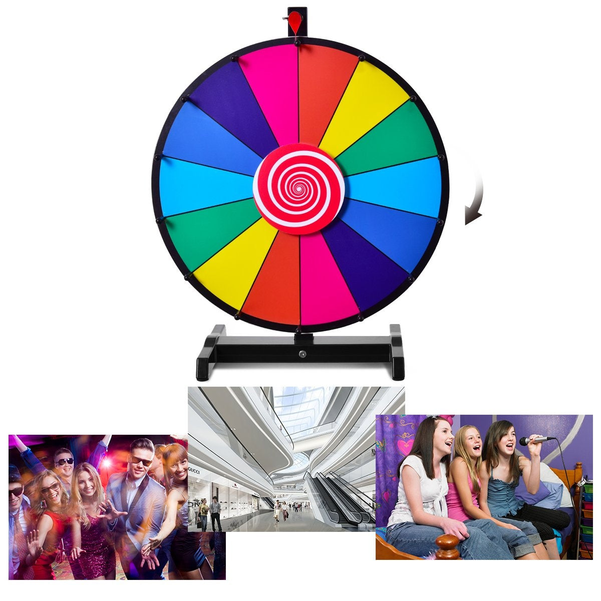 24" Wheel of Fortune Toy Color Wheel Games for Lottery Games Word Games φ60cm
