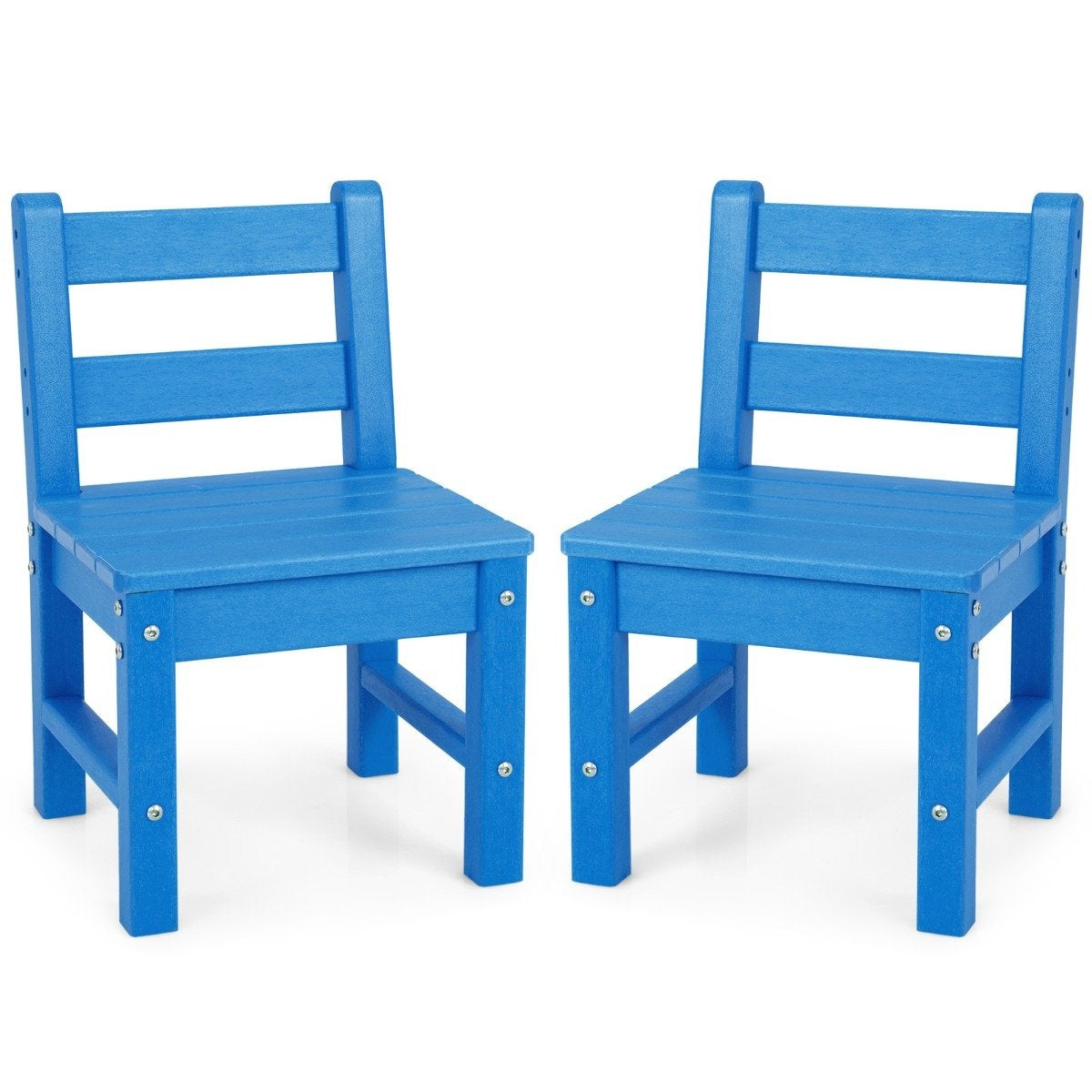 2 Children's Chairs for Indoor & Outdoor Weatherproof Heavy Duty Learning Chair for Toddlers Blue