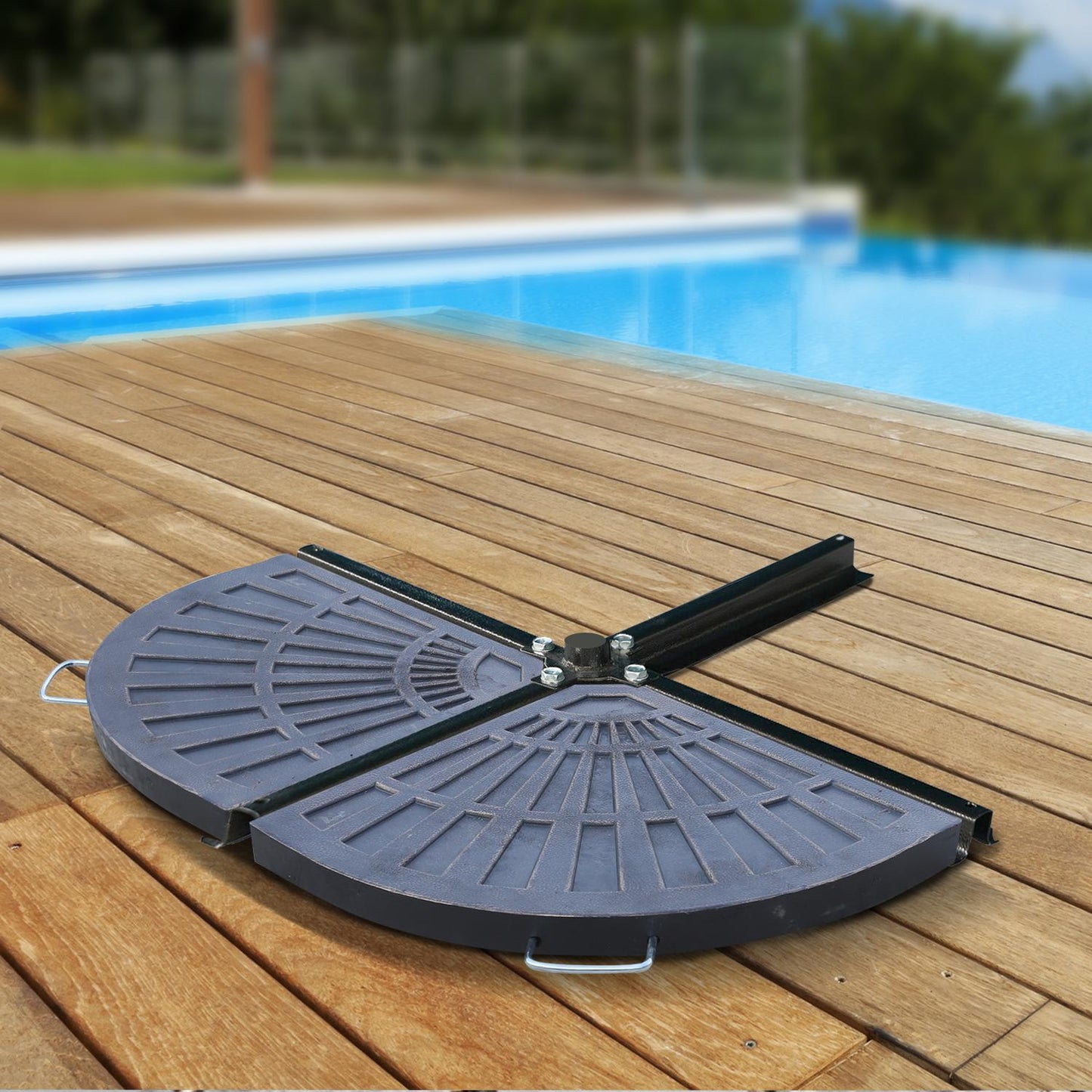 Umbrella stand weights, 2-piece set, resin and metal, 30 kg