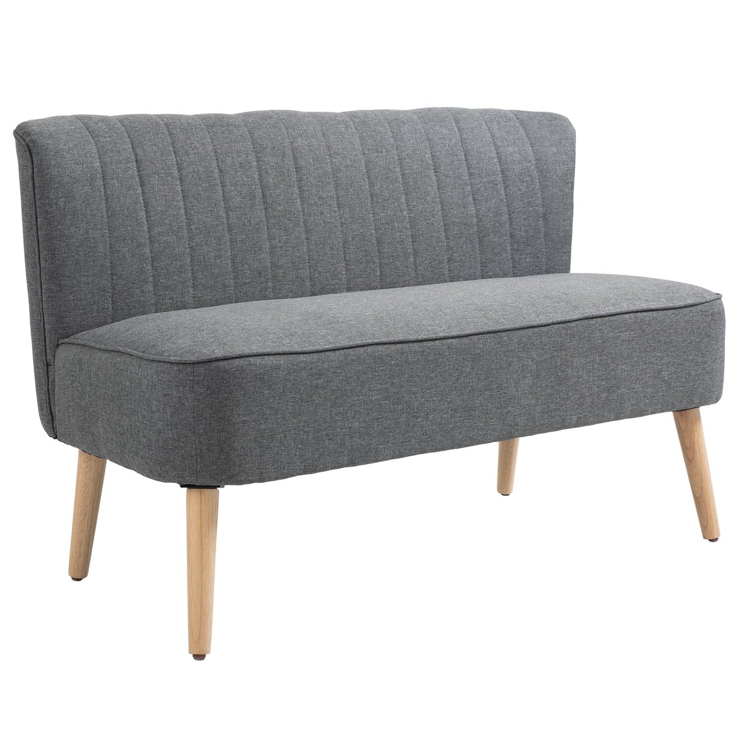 2-seater light gray fabric sofa - comfortable lounge chair