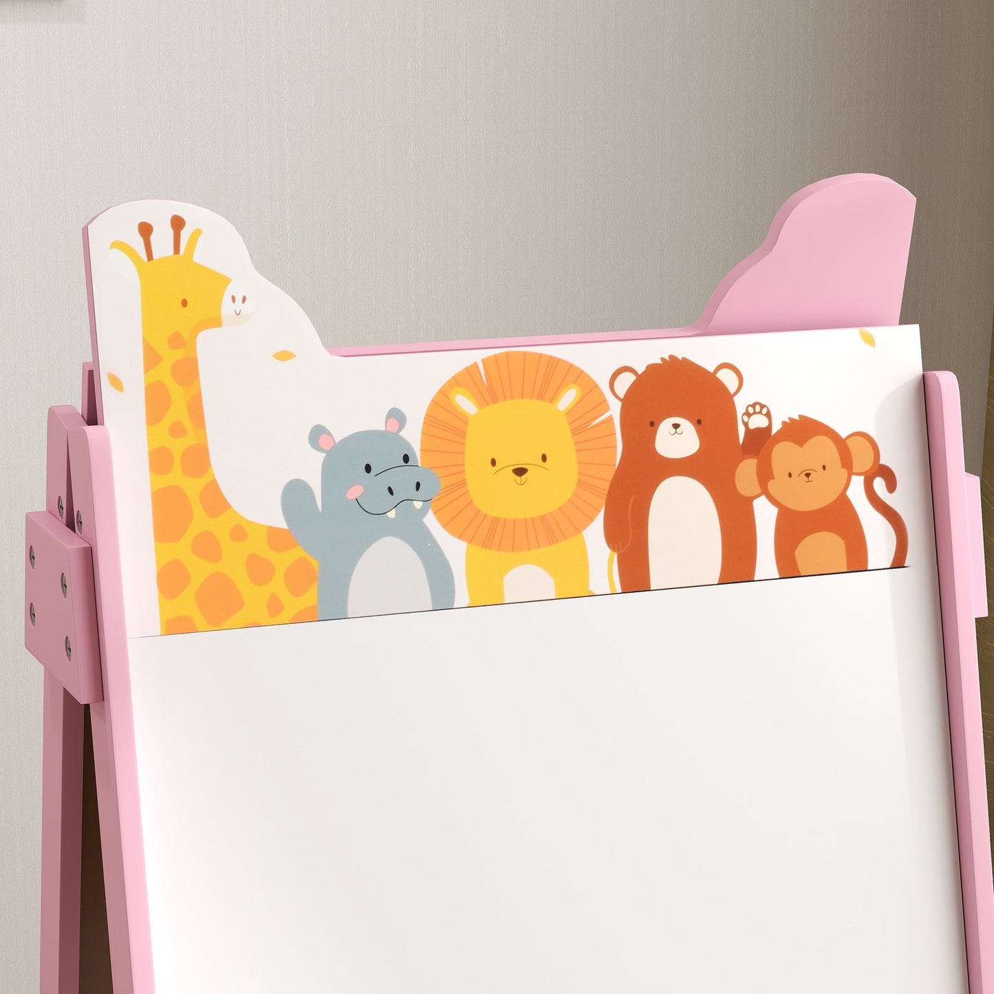 Children's 2-in-1 pink easel - Chalkboard & Whiteboard