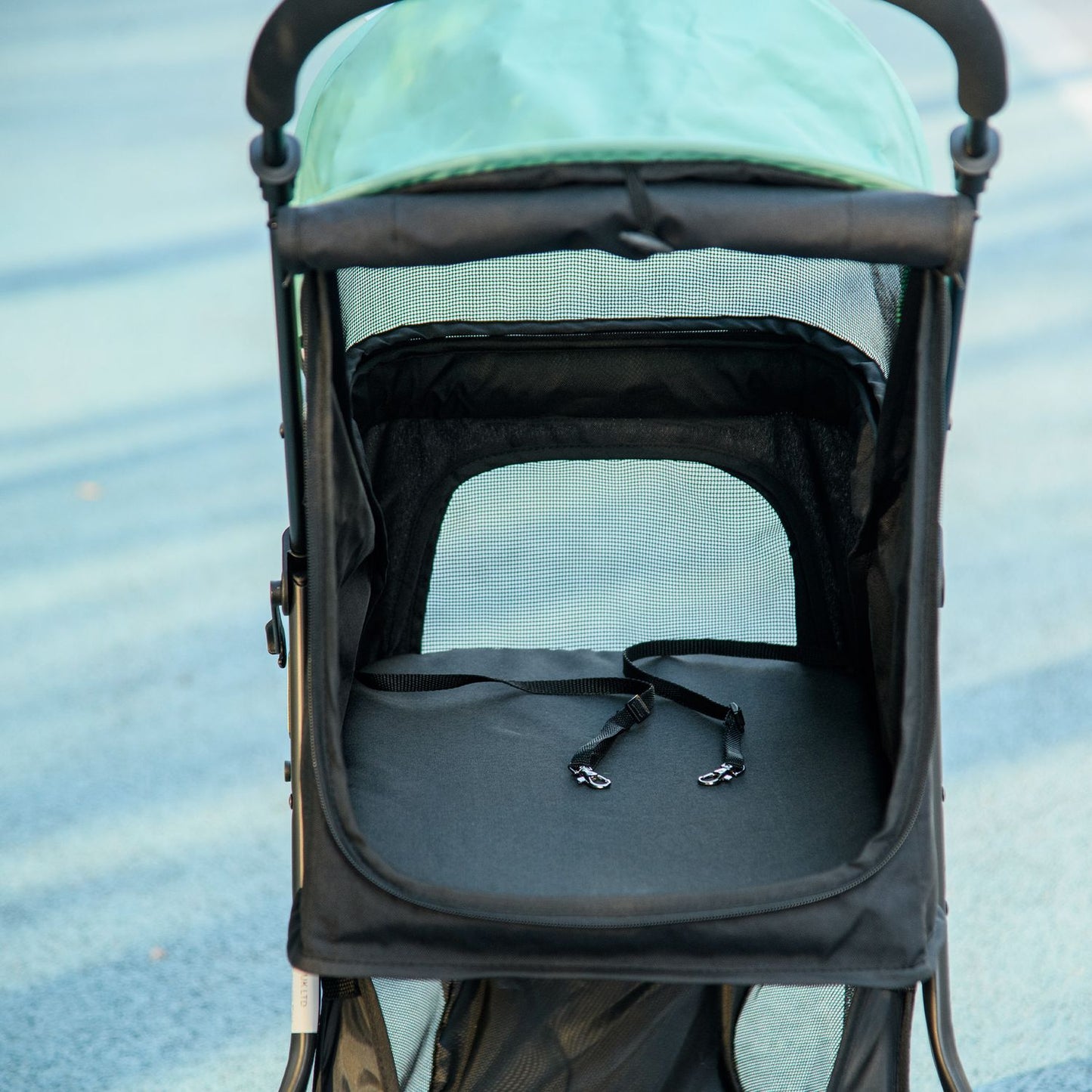 Collapsible pet stroller with rain cover for small dogs and cats