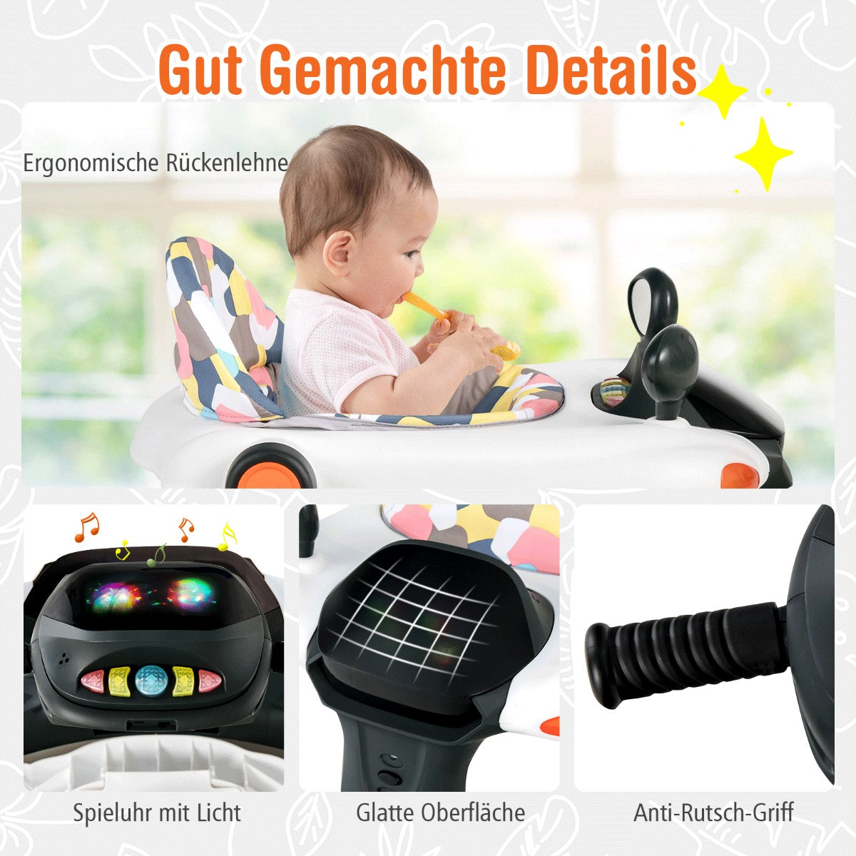 2 in 1 baby walker folding baby walker black