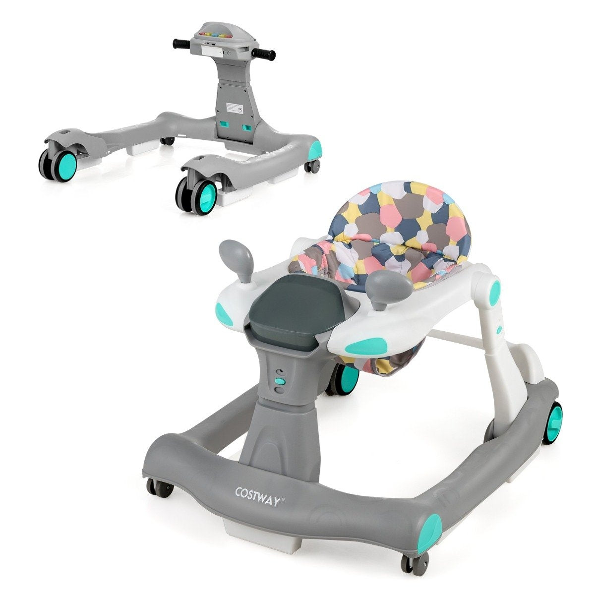 2 in 1 baby walker folding baby walker gray