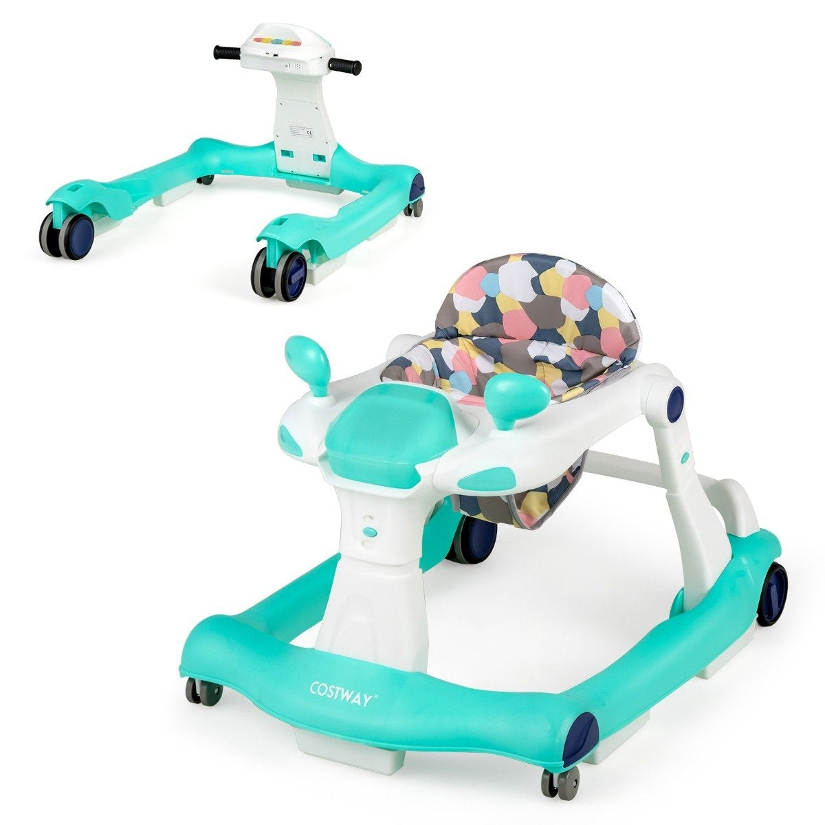 2 in 1 baby walker folding baby walker green