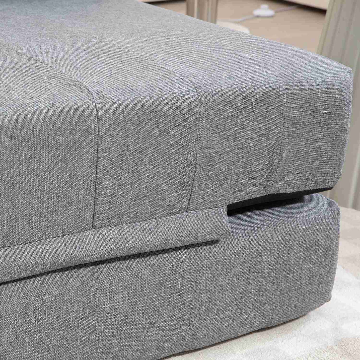 Folding 2-in-1 sofa bed, Linen Look for living room