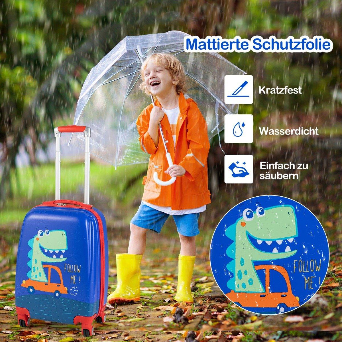 2-piece children's luggage set, hand luggage and backpack set, blue