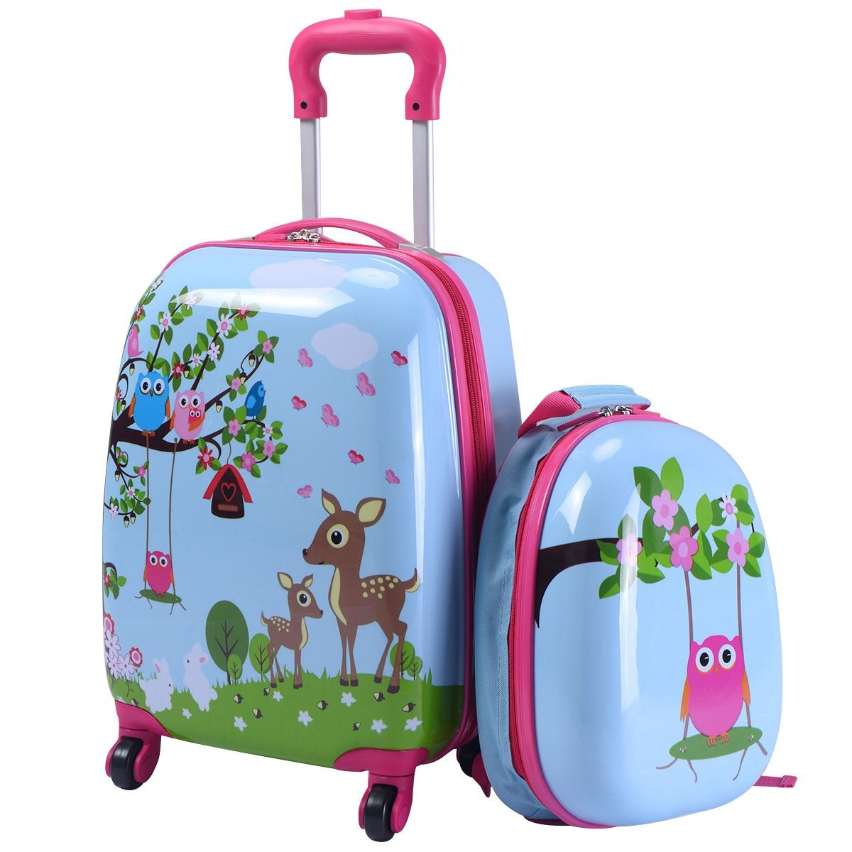 2-piece suitcase set children's luggage 16'' suitcase + 12'' backpack