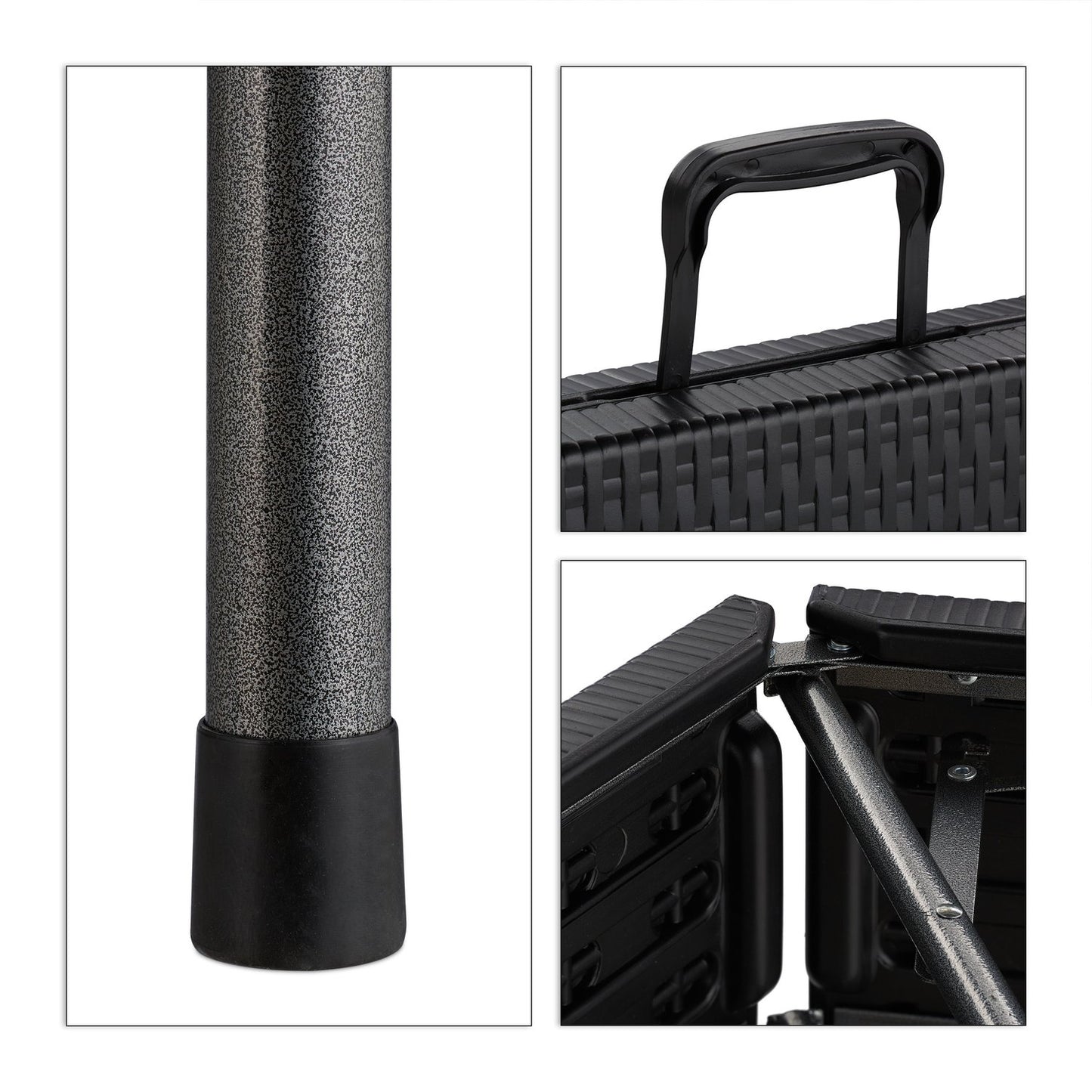 2x Folding Benches Black