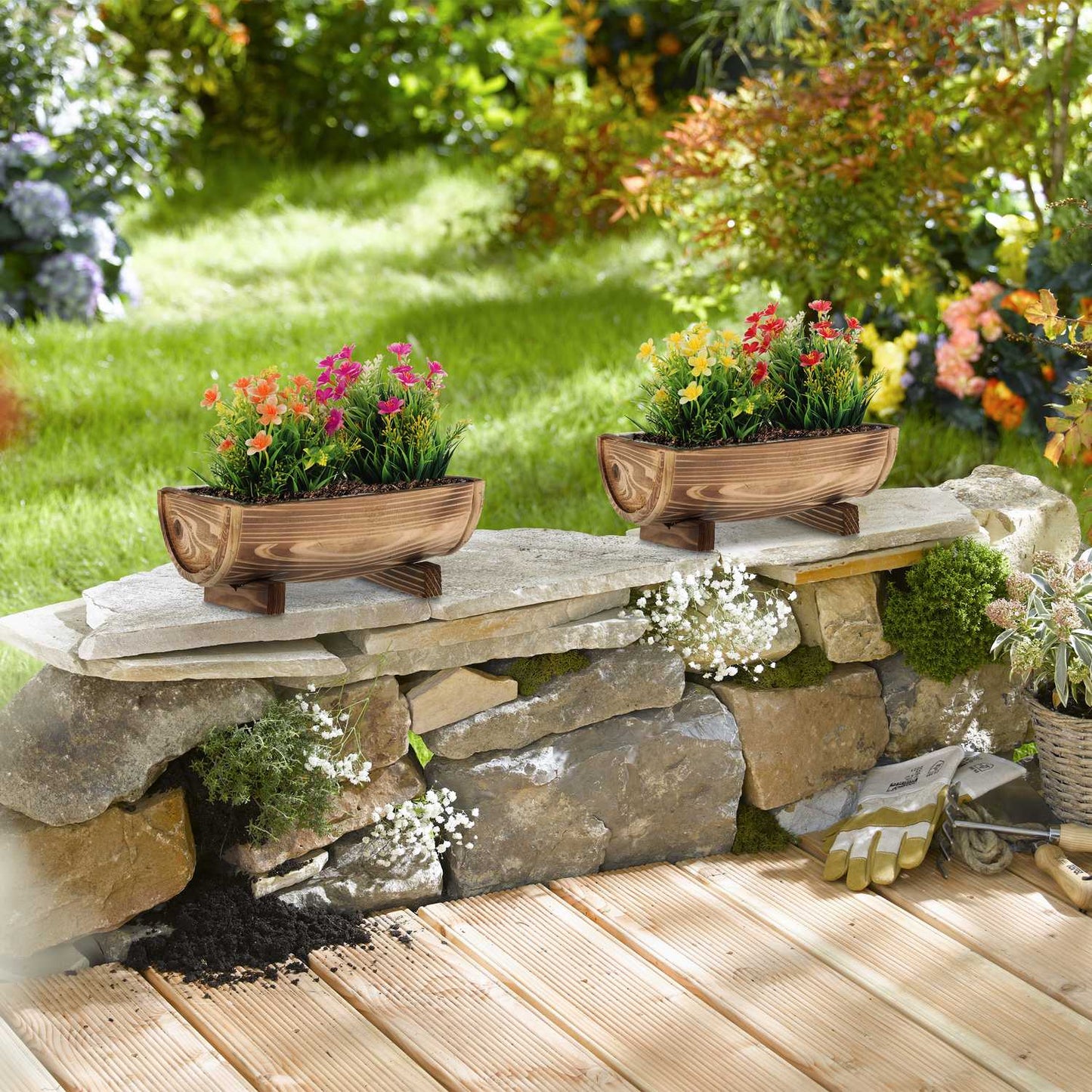 2x Half-Barrel Planters
