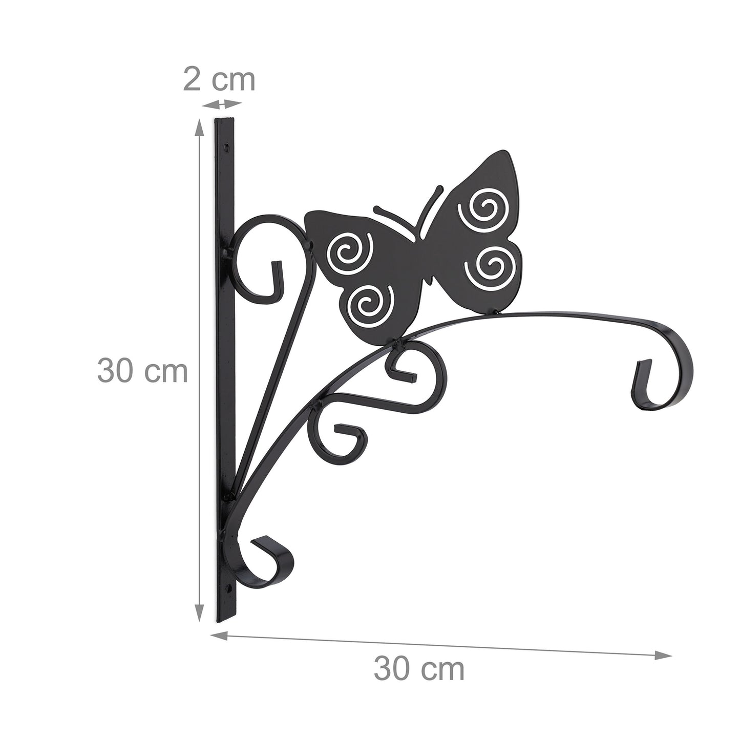 2x Holder for hanging basket with butterfly