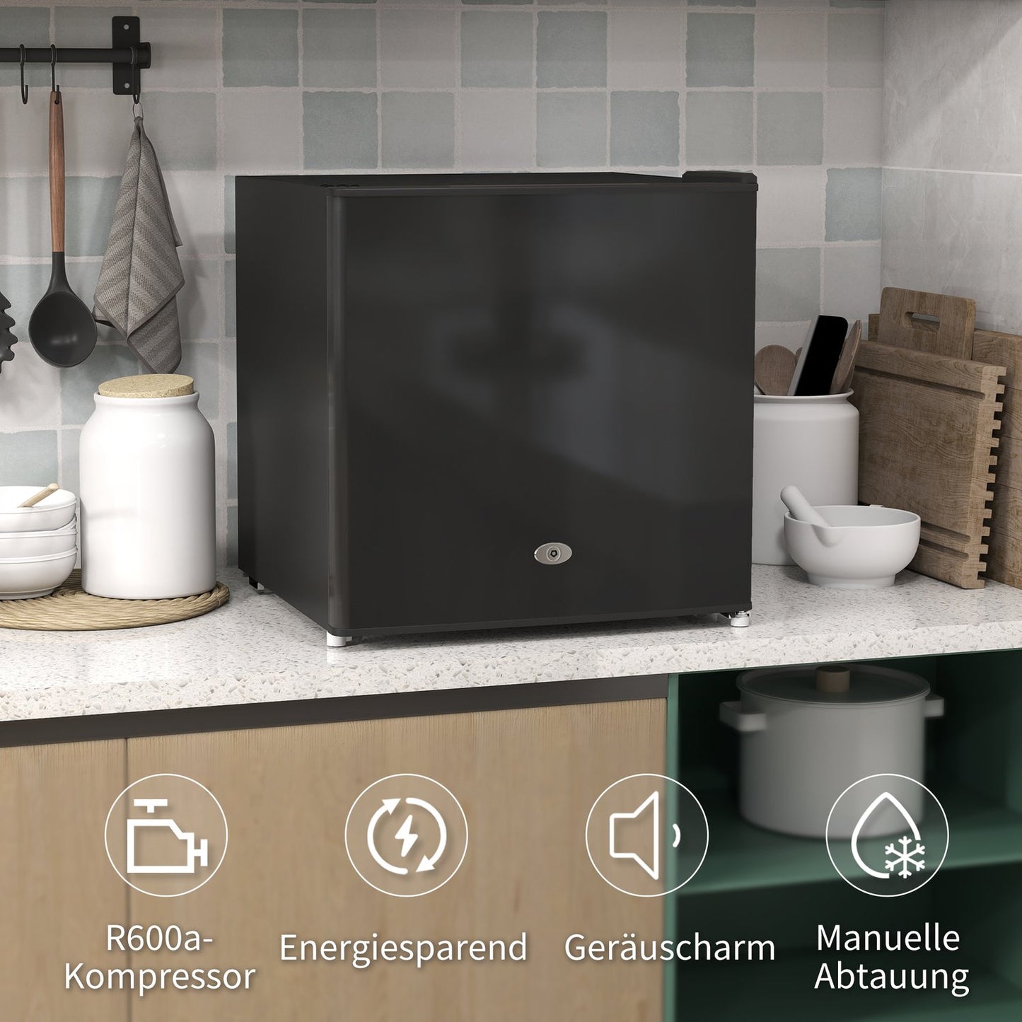35L Mini Freezer, Electric, Black, Adjustable Thermostat
