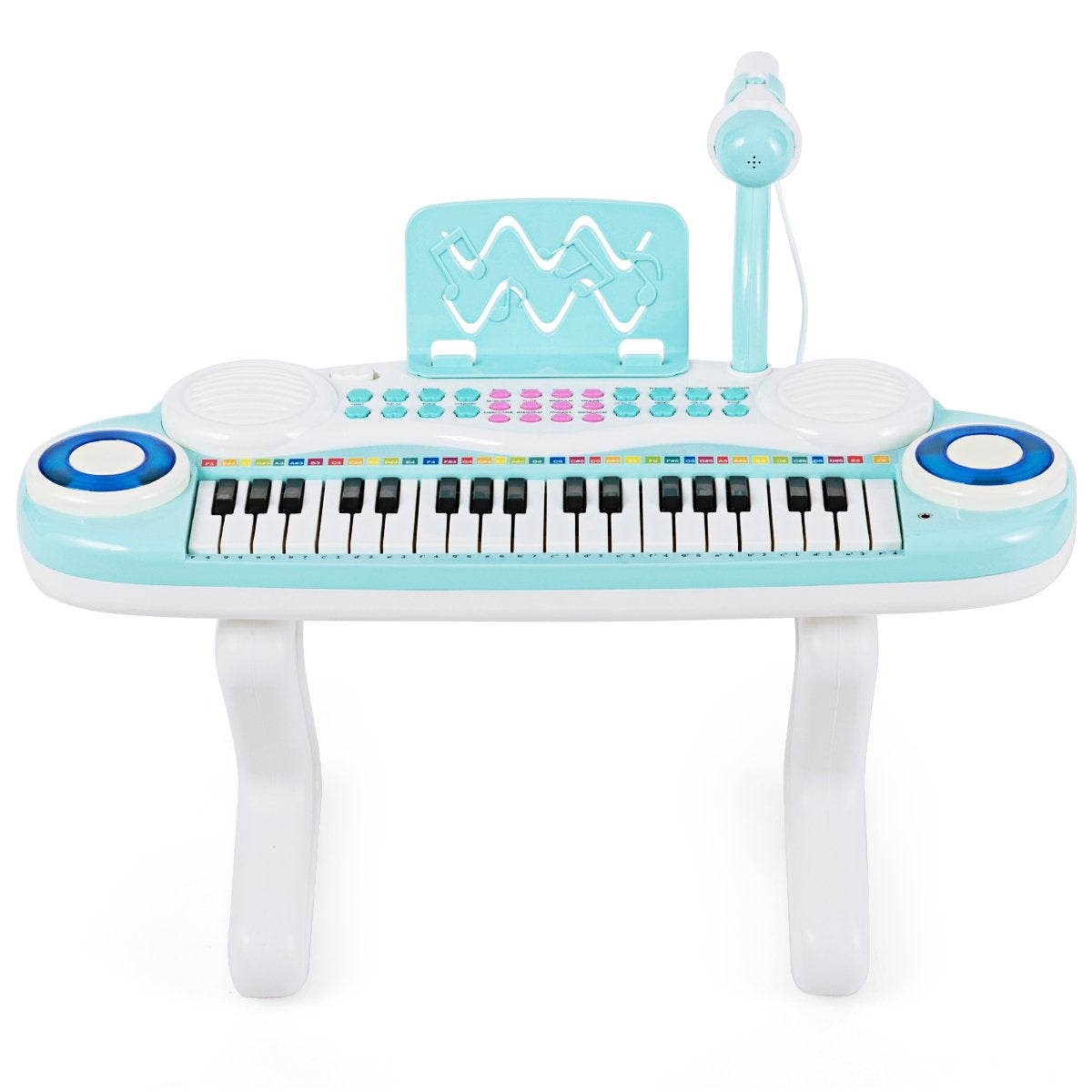 37 Keys Digital Piano Children's Keyboard Piano Keyboard with Microphone 48 x 20 x 38 cm Blue