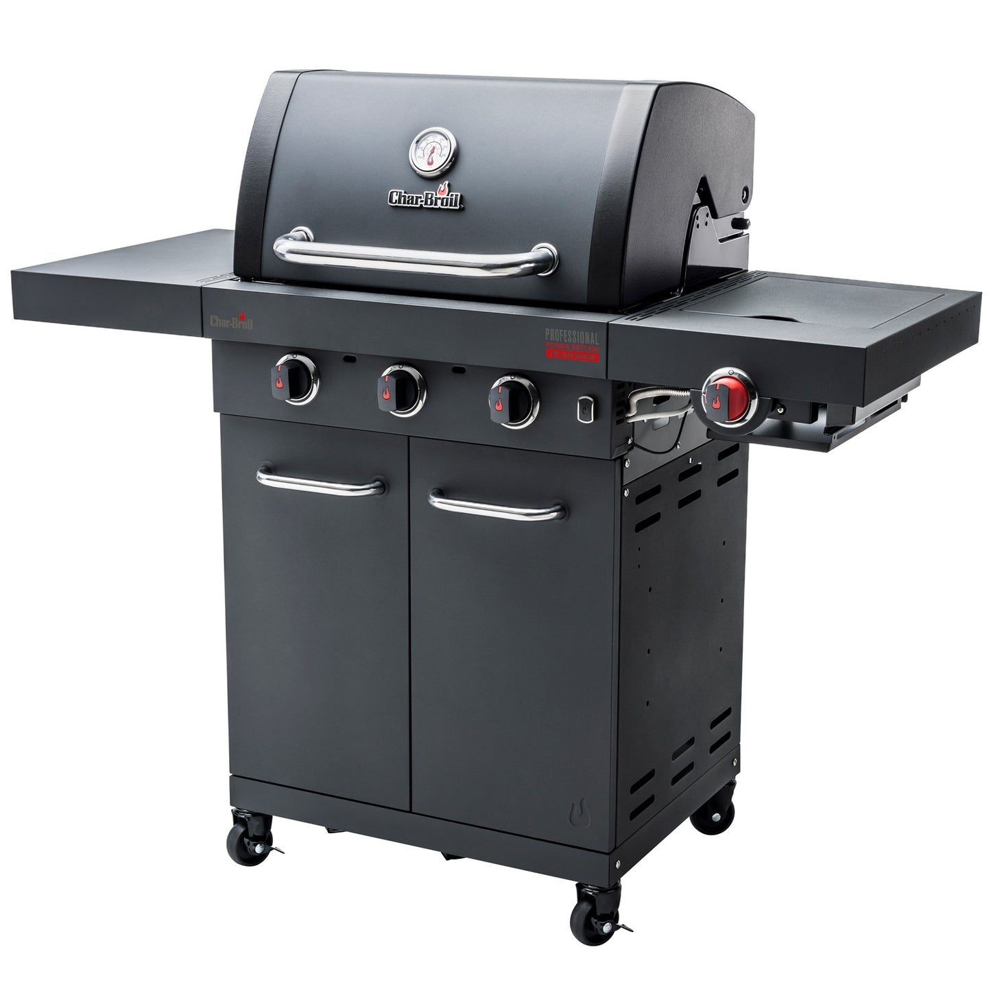 3-Burner Gas Grill with Infrared Sear Burner, Cast Iron Grates