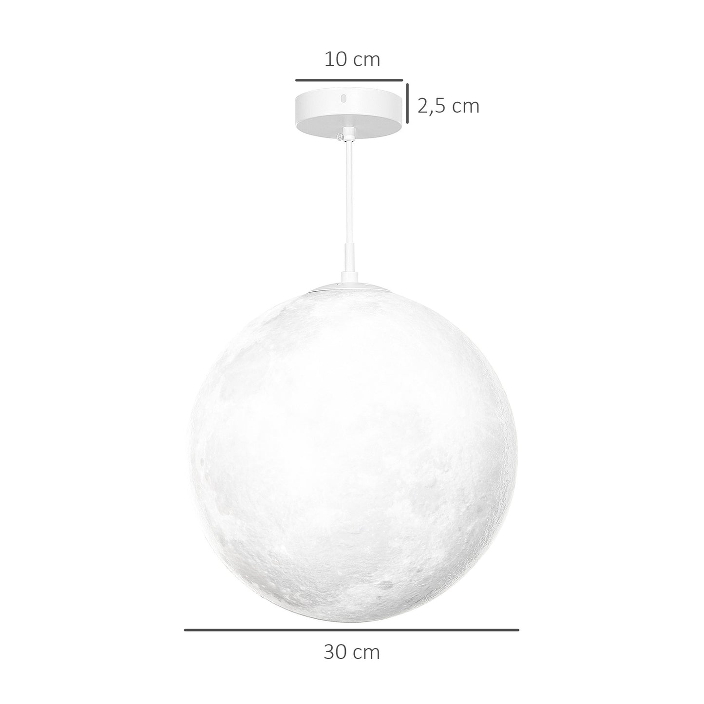 3D Moon Pendant Light with color change and app control