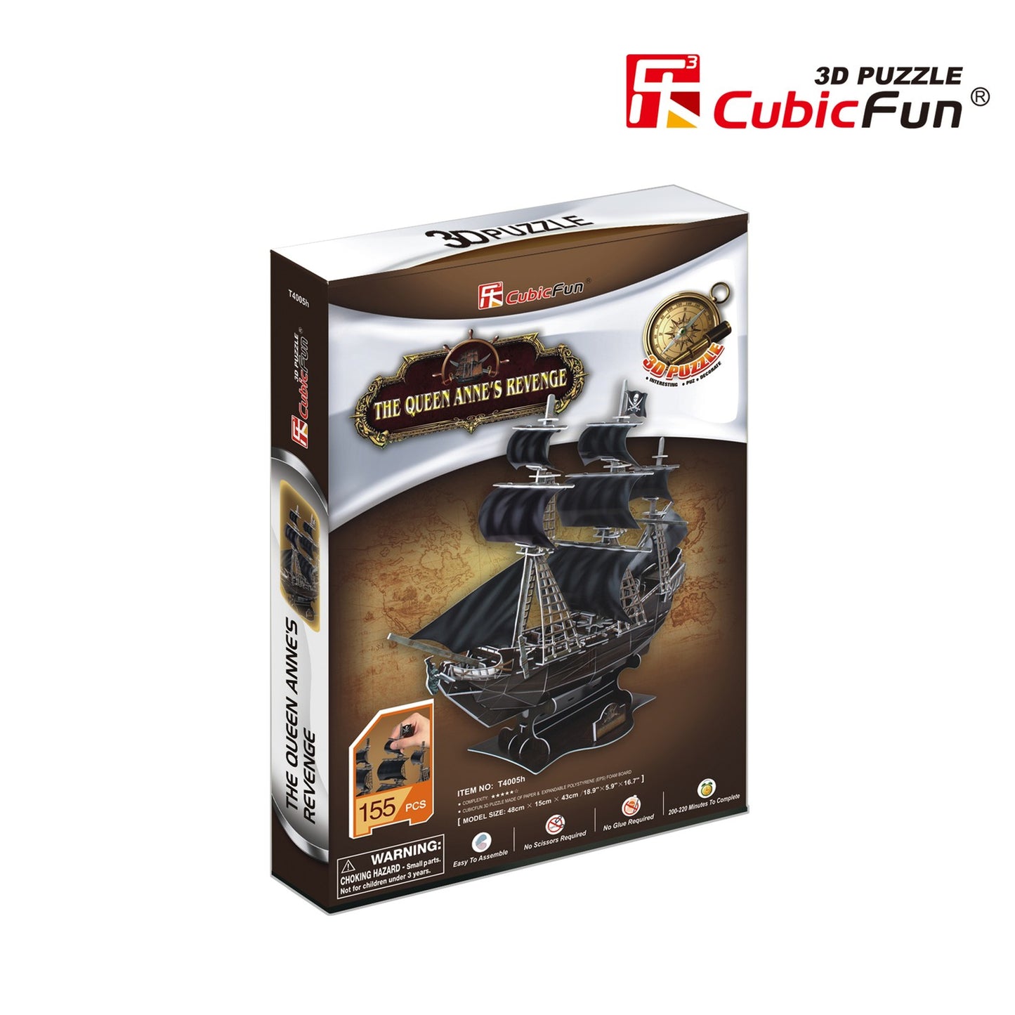 3D Puzzle of The Queen Anne's Revenge Ship Model