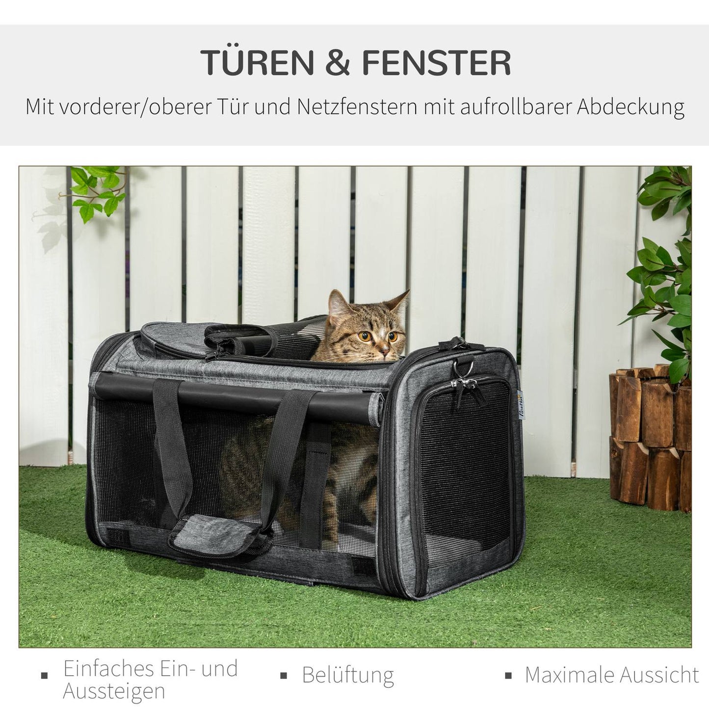 Pet Transport Cart - 3-in-1, Telescopic Handle, Gray