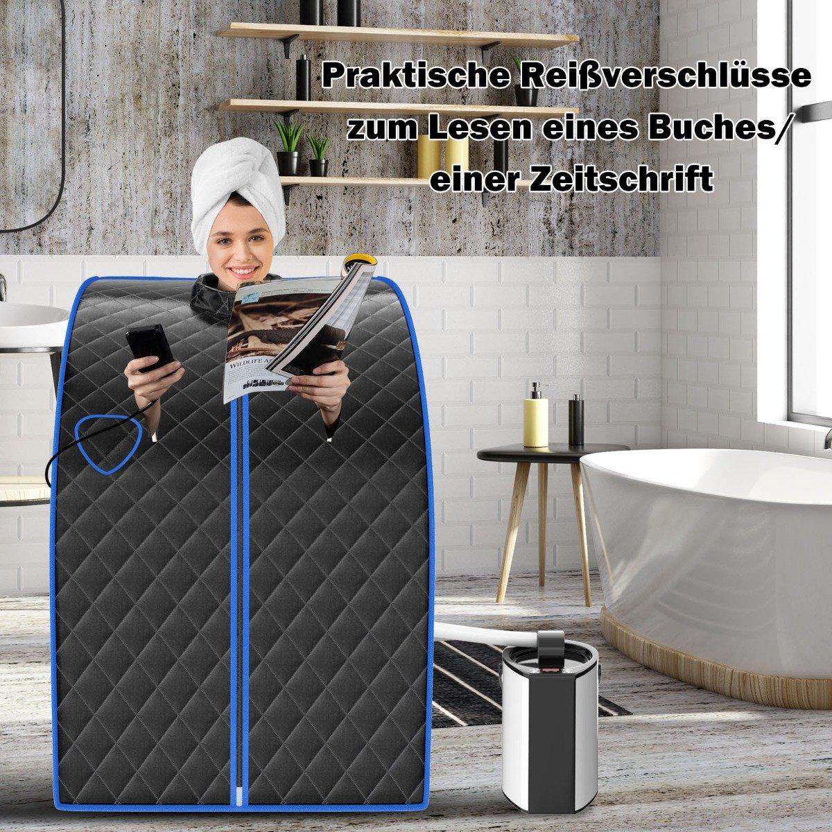 3L 1000W Mini Steam Sauna with Mist Function Home Sauna 78 x 87 x 101 cm Black