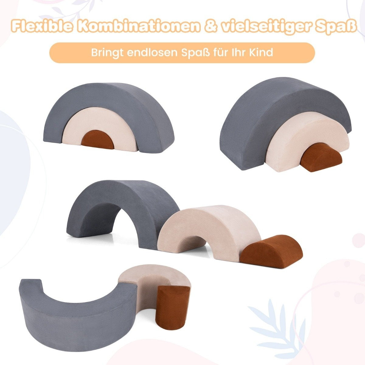 3 PCS. Soft building blocks foam building blocks for climbing and crawling for babies grey