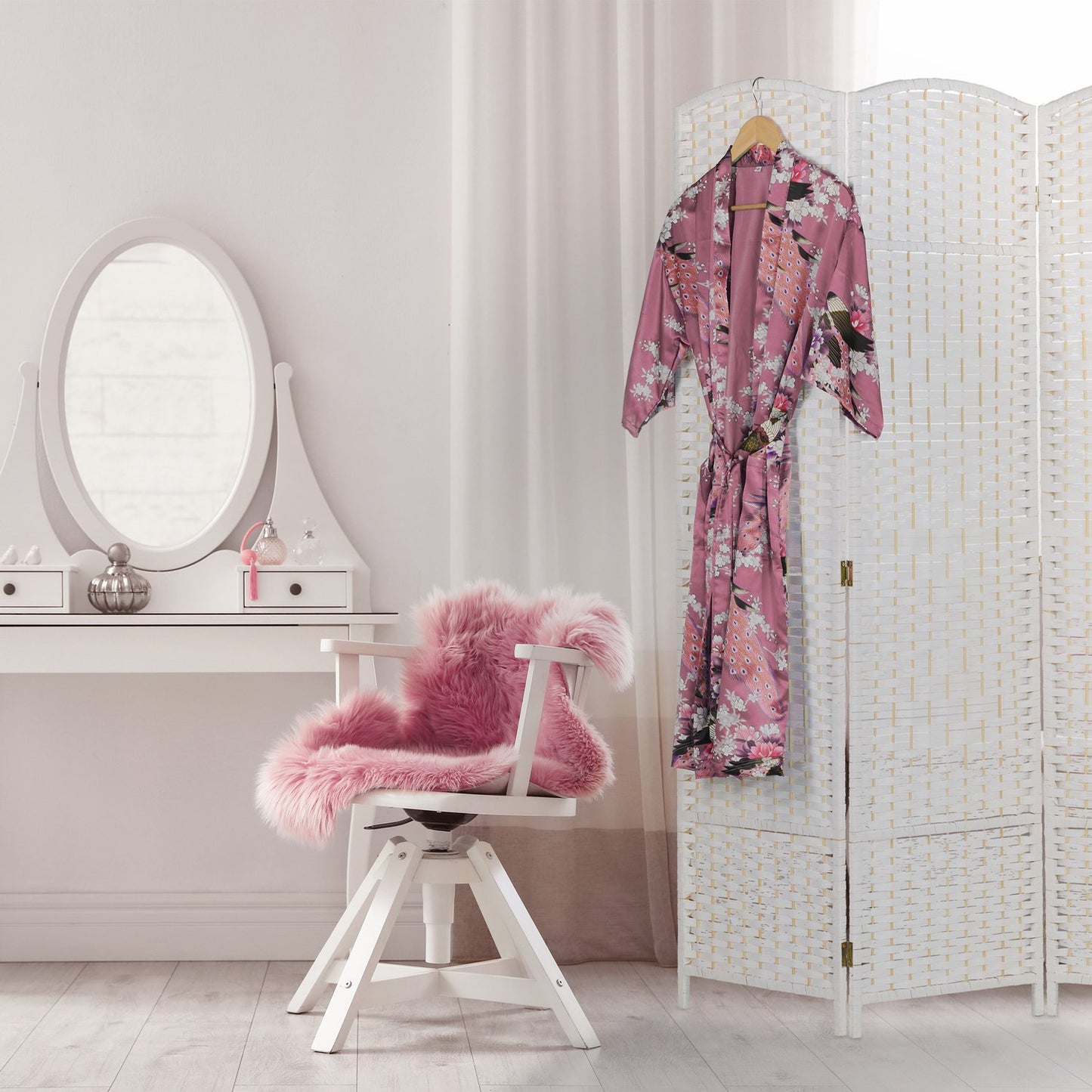 3-Panel Folding Screen White