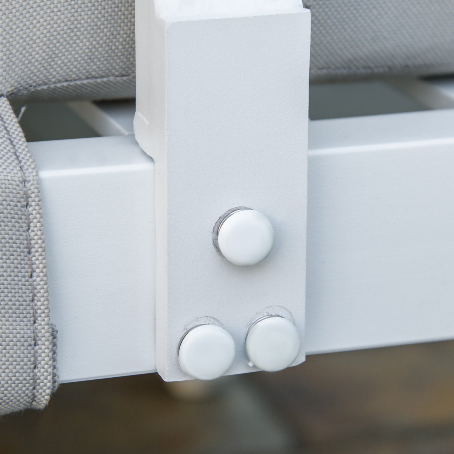 Outdoor aluminum garden sofa set with padded side table