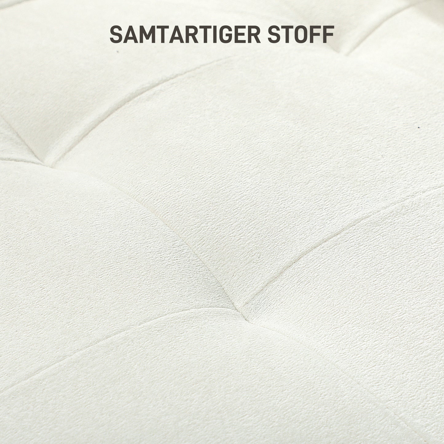 3-Seater Sofa, Thick Cushions, Rubberwood, Cream Fabric