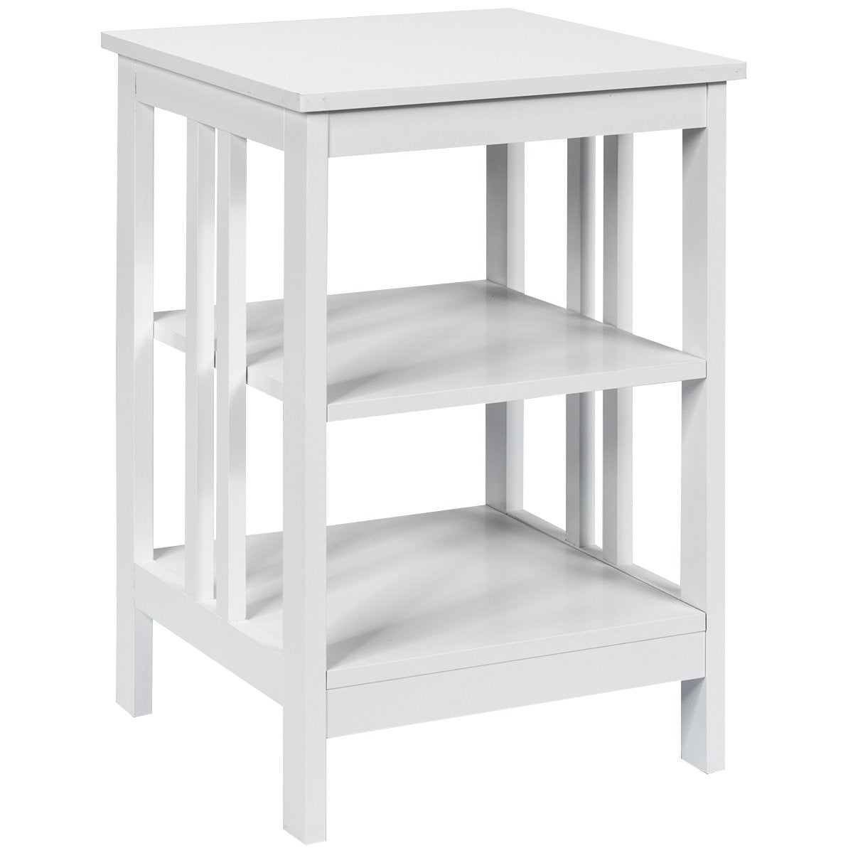 3-Tier Bedside Table Sofa Table Coffee Table for Bedroom 40 x 40 x 61 cm White