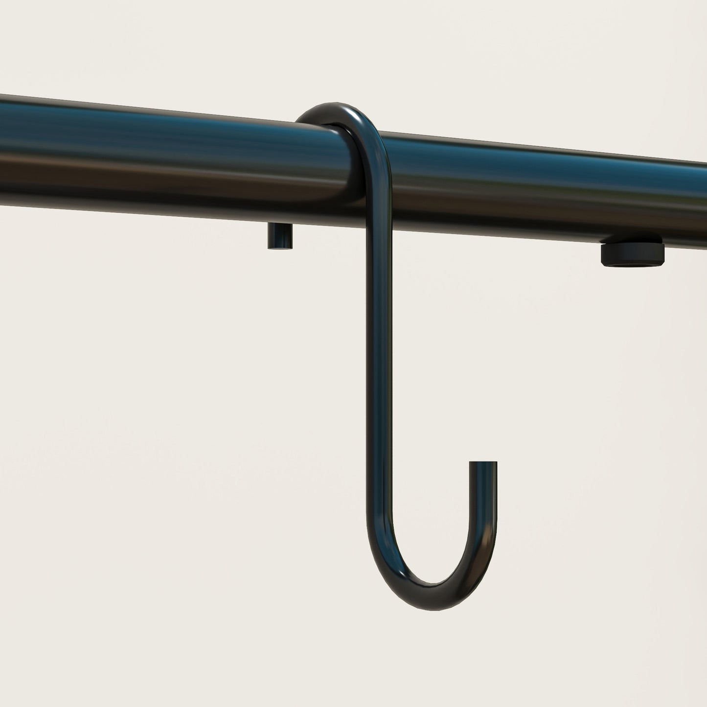 3-tier plant stand in black metal with hanging hooks, 137 cm high